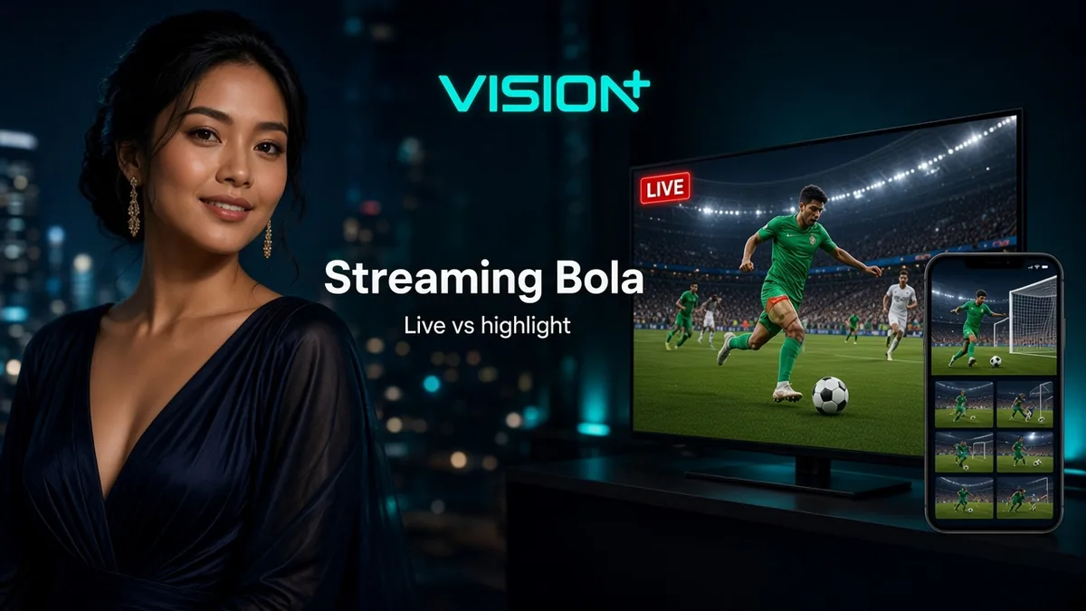 Vision Plus Streaming Bola — Live vs Highlight