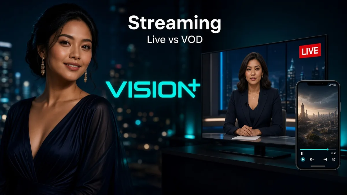Vision Plus Streaming — Bedanya Live vs VOD